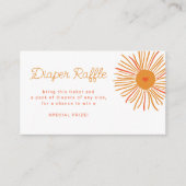 Sunshine retro baby shower luier verloot ticket informatiekaartje (Voorkant)