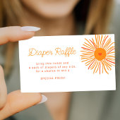 Sunshine retro baby shower luier verloot ticket informatiekaartje