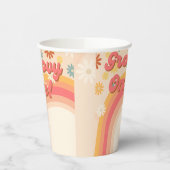 Sunshine retro boho groovy verjaardagsfeest papieren bekers (Links)