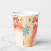 Sunshine retro boho groovy verjaardagsfeest papieren bekers (Rechts)