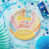 Sunshine Retro Daisy 3e verjaardag Papieren Bordje (Feest)