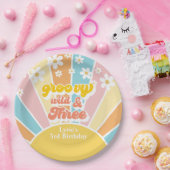 Sunshine Retro Daisy 3e verjaardag Papieren Bordje (Feest)