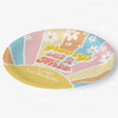 Sunshine Retro Daisy 3e verjaardag Papieren Bordje (Gekanteld)