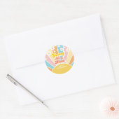 Sunshine Retro Daisy 3e verjaardag Ronde Sticker (Envelop)