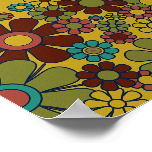 Sunshine Retro Garden  jaren '60 jaren '70 Estheti Poster (Hoek)