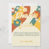 Sunshine retro groovy 70s dank je baby shower bedankkaart (Voorkant)