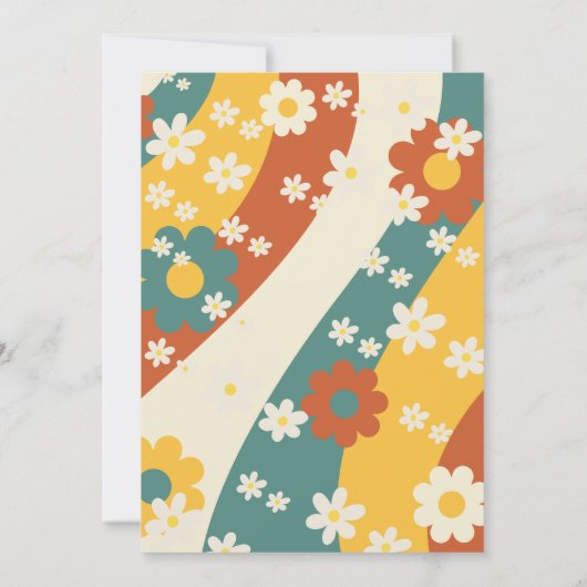 Sunshine retro groovy 70s dank je baby shower bedankkaart (Achterkant)