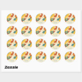 Sunshine retro groovy bedankt voor het douchen van ronde sticker (Vel)