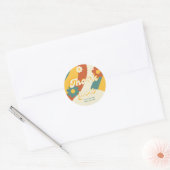 Sunshine retro groovy bedankt voor het douchen van ronde sticker (Envelop)