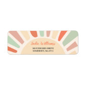 Sunshine Retro Rainbow Verjaardagsfeestlabel Etiket (Voorkant)