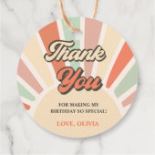Sunshine Retro Regenboog Bedankt Verjaardagsfeest Bedankjes Labels (Achterkant)