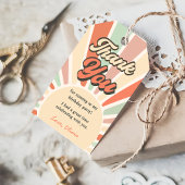 Sunshine Retro Regenboog Verjaardagsfeest Cadeaulabel