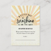 Sunshine Retro Zomer Strand Baby Luier Raffle Informatiekaartje (Voorkant)