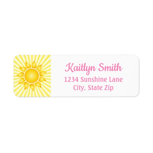 Sunshine Return Address Label (Voorkant)