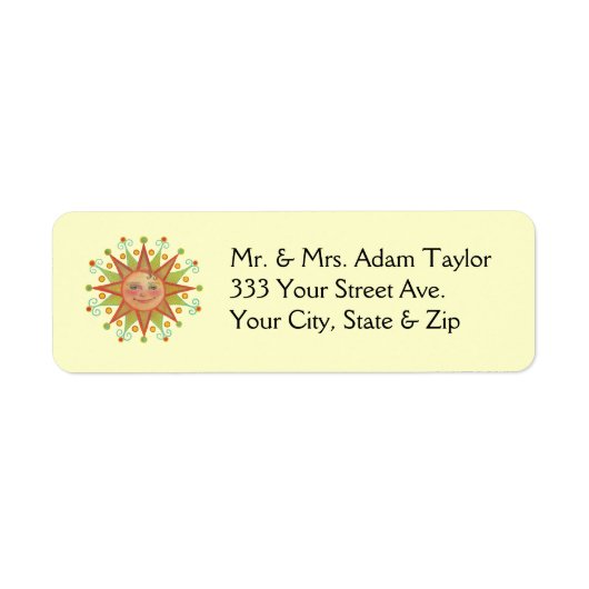 Sunshine Return Address Label (Voorkant)