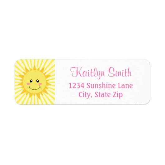 Sunshine Return Address Label (Voorkant)