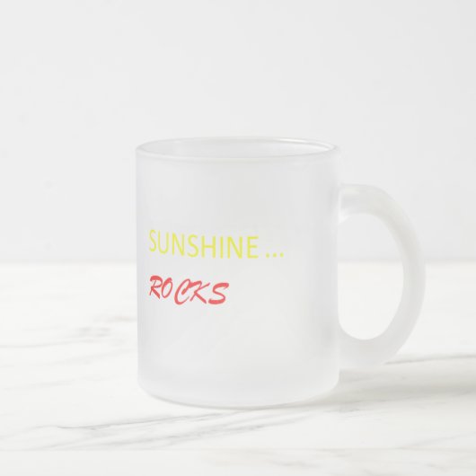 "Sunshine Rocks" 10oz Frosted Mok (Rechts)