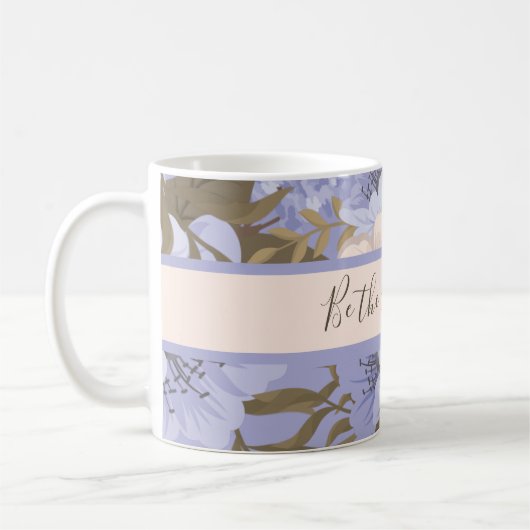 Sunshine Romantic Violet & Sage Botanical Floral Koffiemok (Links)