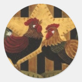 Sunshine Rooster Ronde Sticker (Voorkant)