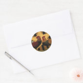 Sunshine Rooster Ronde Sticker (Envelop)