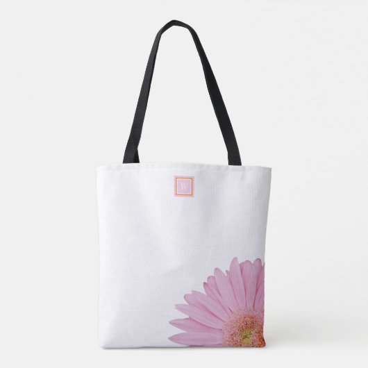 "Sunshine" Roze Gerbera Daisy Shoulder Tas White (Achterkant)