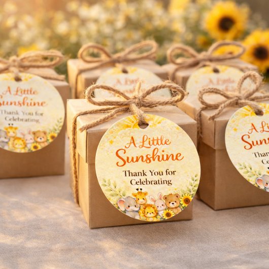 Sunshine Safari Baby Shower Bedankjes Labels