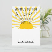 Sunshine SCHOOL IS UIT VOOR ZOMER leraar cadeaukaa Kaart (Staand voorkant)