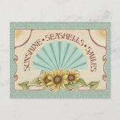 Sunshine Seashells Smiles Vintage Vibes Briefkaart (Voorkant)