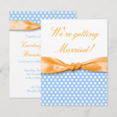 Sunshine Sinaasappel lint w/ Polka Dots Kaart (Voorkant / Achterkant)