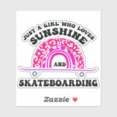 Sunshine & Skateboarding 4-inch Kiss Cut Vinyl Sti Sticker (Vel)