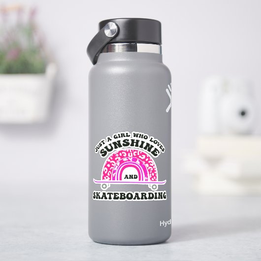 Sunshine & Skateboarding 4-inch Kiss Cut Vinyl Sti Sticker (HydroFlask)