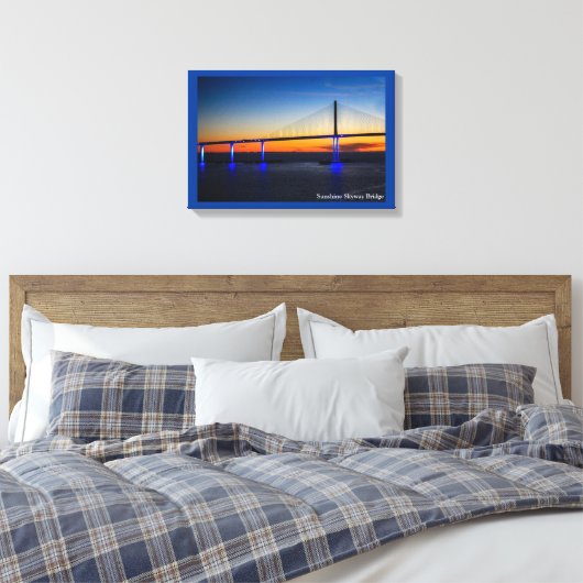 Sunshine Skyway Bridge Canvas Afdruk (Insitu (Slaapkamer))
