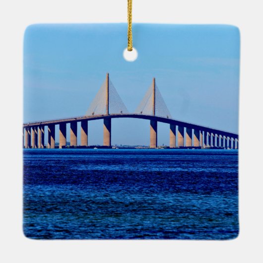 Sunshine Skyway Bridge Keramisch Ornament (Achterkant)