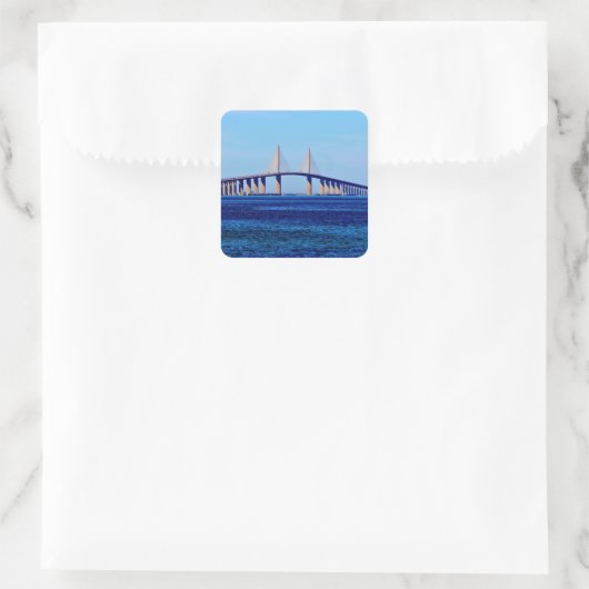 Sunshine Skyway Bridge Vierkante Sticker (Tas)