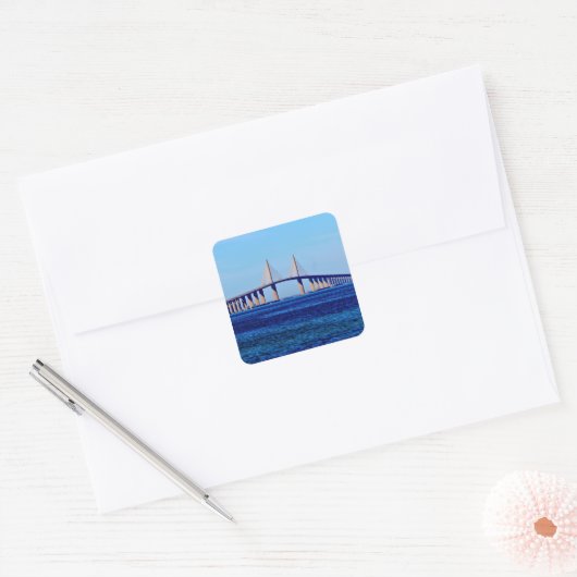 Sunshine Skyway Bridge Vierkante Sticker (Envelop)