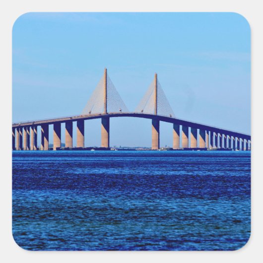 Sunshine Skyway-brug Vierkante Sticker (Voorkant)