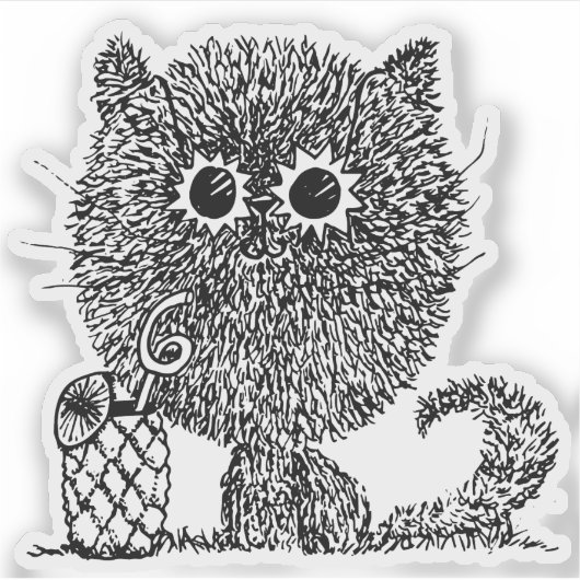 Sunshine Smile Cat Sticker (Voorkant)