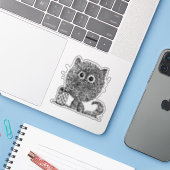 Sunshine Smile Cat Sticker (Laptop met iPhone)