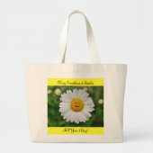 Sunshine & Smile Daisy Canvas tas (Voorkant)