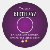 Sunshine & Smiles: Happy Birthday Sticker (Voorkant)