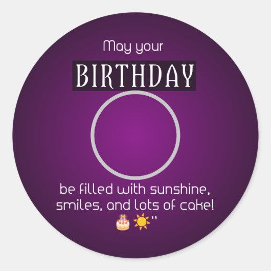 Sunshine & Smiles: Happy Birthday Sticker (Voorkant)