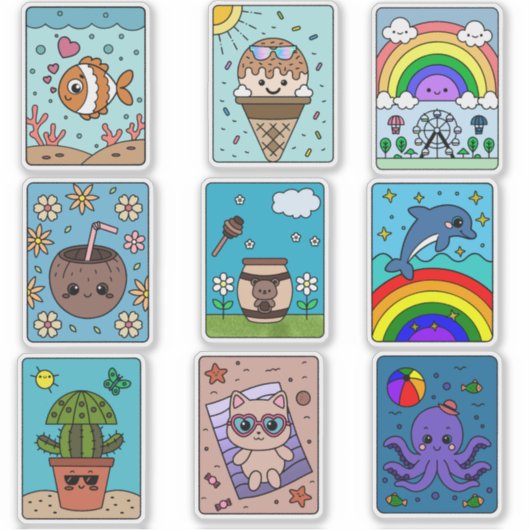 Sunshine & Smiles: Kids' Summer Fun Sticker Pack! (Voorkant)