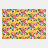 Sunshine Soiree | Geel Speelse Bloemen Inpakpapier Vel (Voorkant 2)