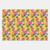 Sunshine Soiree | Geel Speelse Bloemen Inpakpapier Vel (Voorkant)