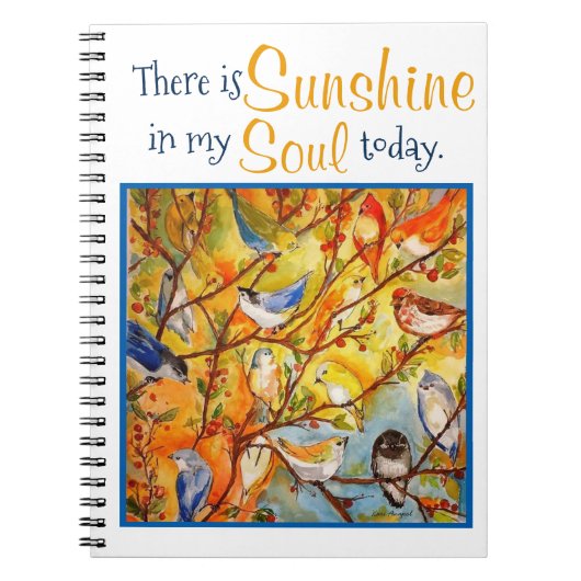 Sunshine Soul Colorful Birds Art-laptop Notitieboek (Voorkant)