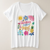 Sunshine State of Mind Grote Maat T-shirt (Design voorkant)