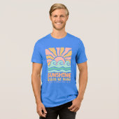 Sunshine State of Mind Retro Zon & Golven Graphic Tri-Blend Shirt (Voorkant volledig)