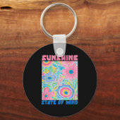 Sunshine State of Mind Short Funny Flower, Zomer Sleutelhanger (Voorkant)