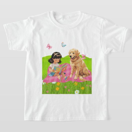 Sunshine & Storytime – Girl and Her Dog T-shirt (Laagn)