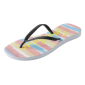 Sunshine Stripes Roze Blauw Geel Waterverf Teenslippers (Schuin)